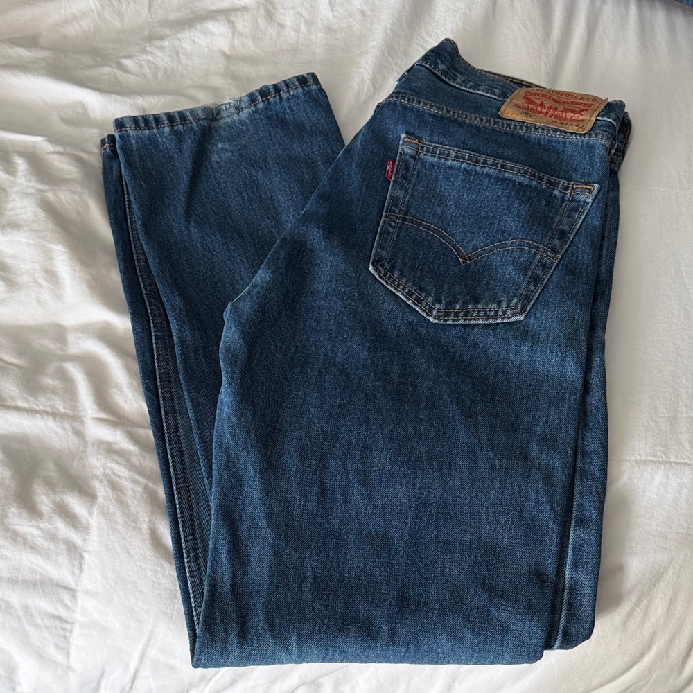 Levi's 32x32 Men's Dark Blue Straight Jeans